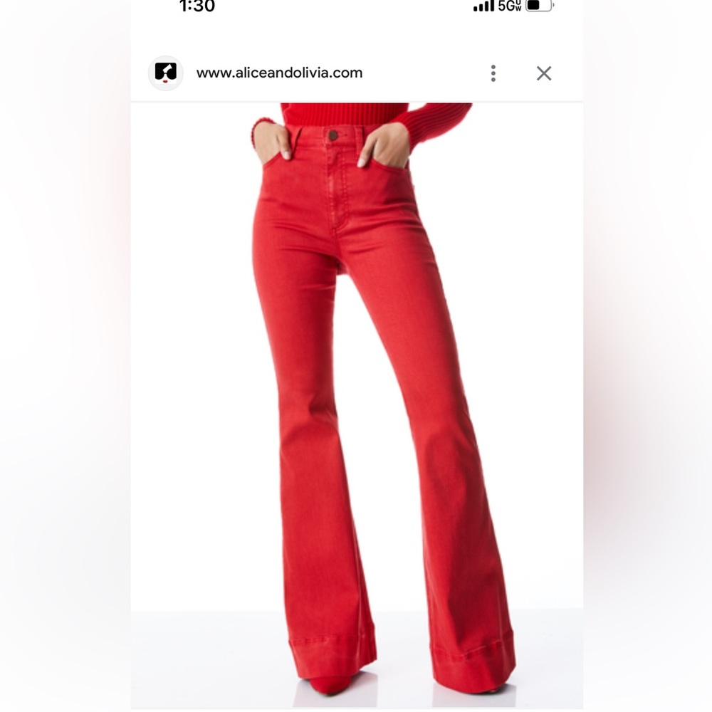 Alice and Olivia red flare high waist size 24 F1